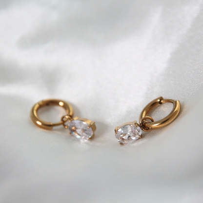 Boucles d'oreilles strass ronds - LINA