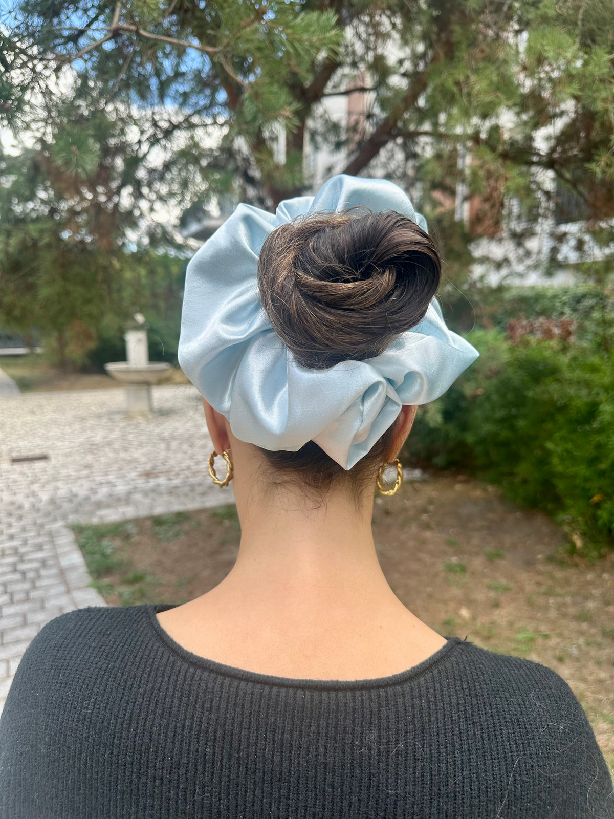 Chouchou satin baby blue XXL