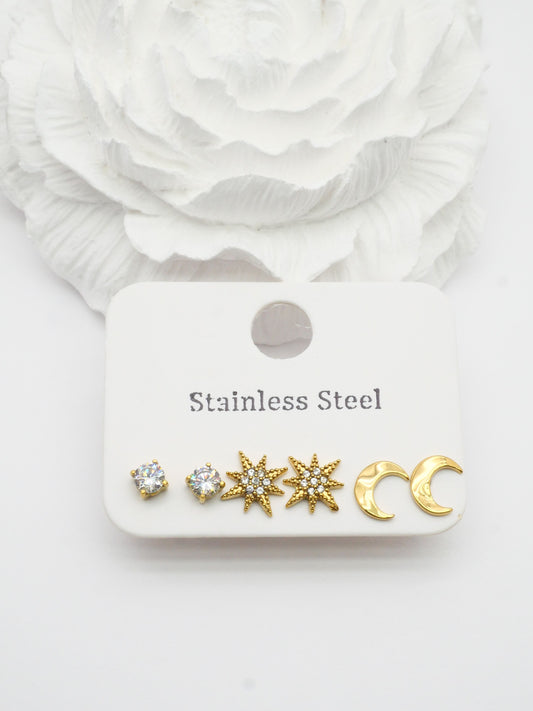 Lot 3 paires boucles d’oreilles - DORÉ