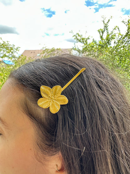 Barrette cheveux fleur dorée - MONOI