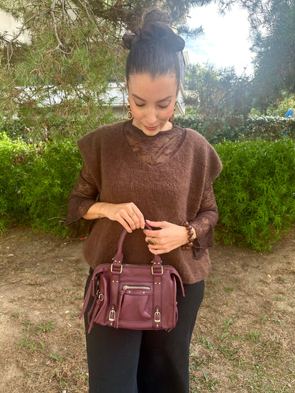Sac bandoulière burgundy - NAYA