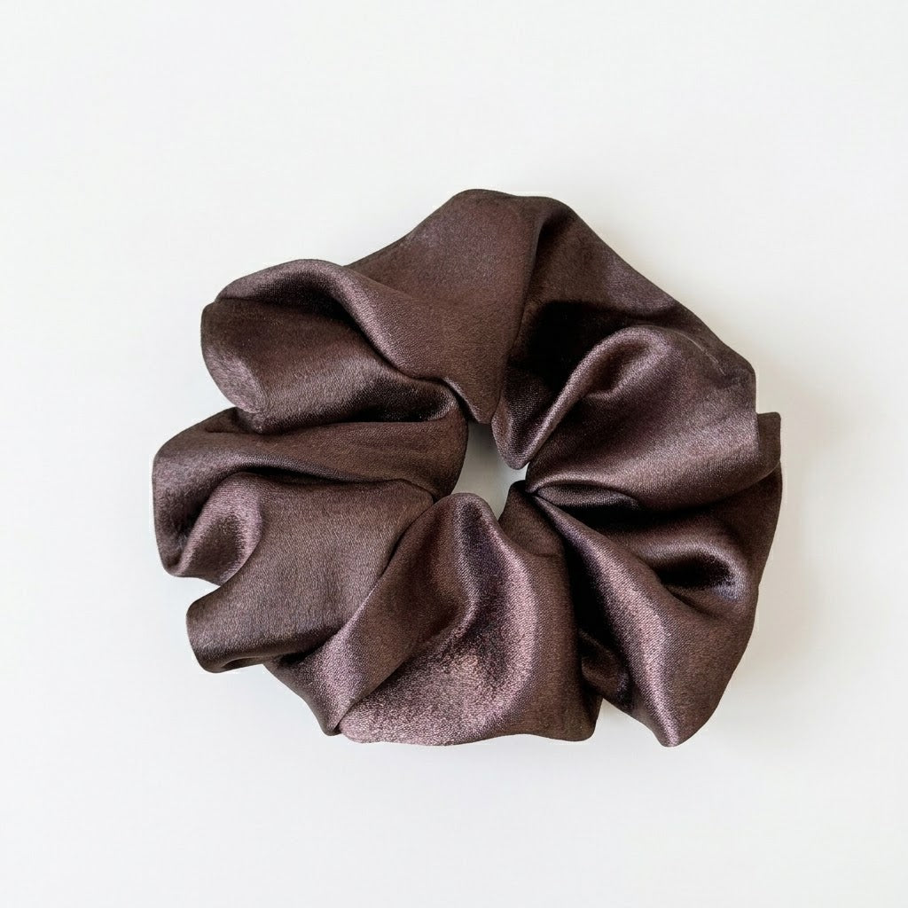 Chouchou satin chocolat XXL
