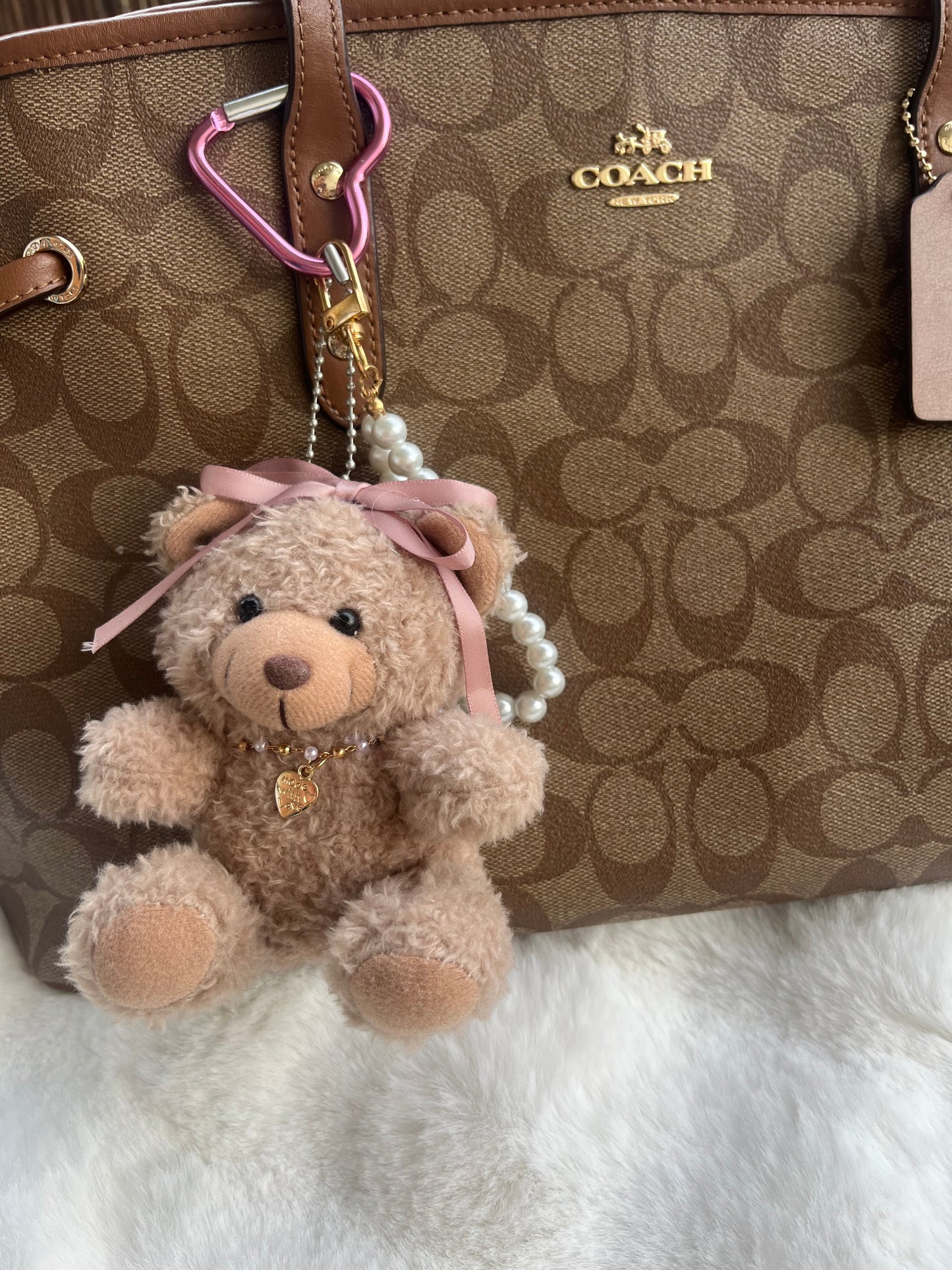 Grigri ours noeud - TEDDY PINK