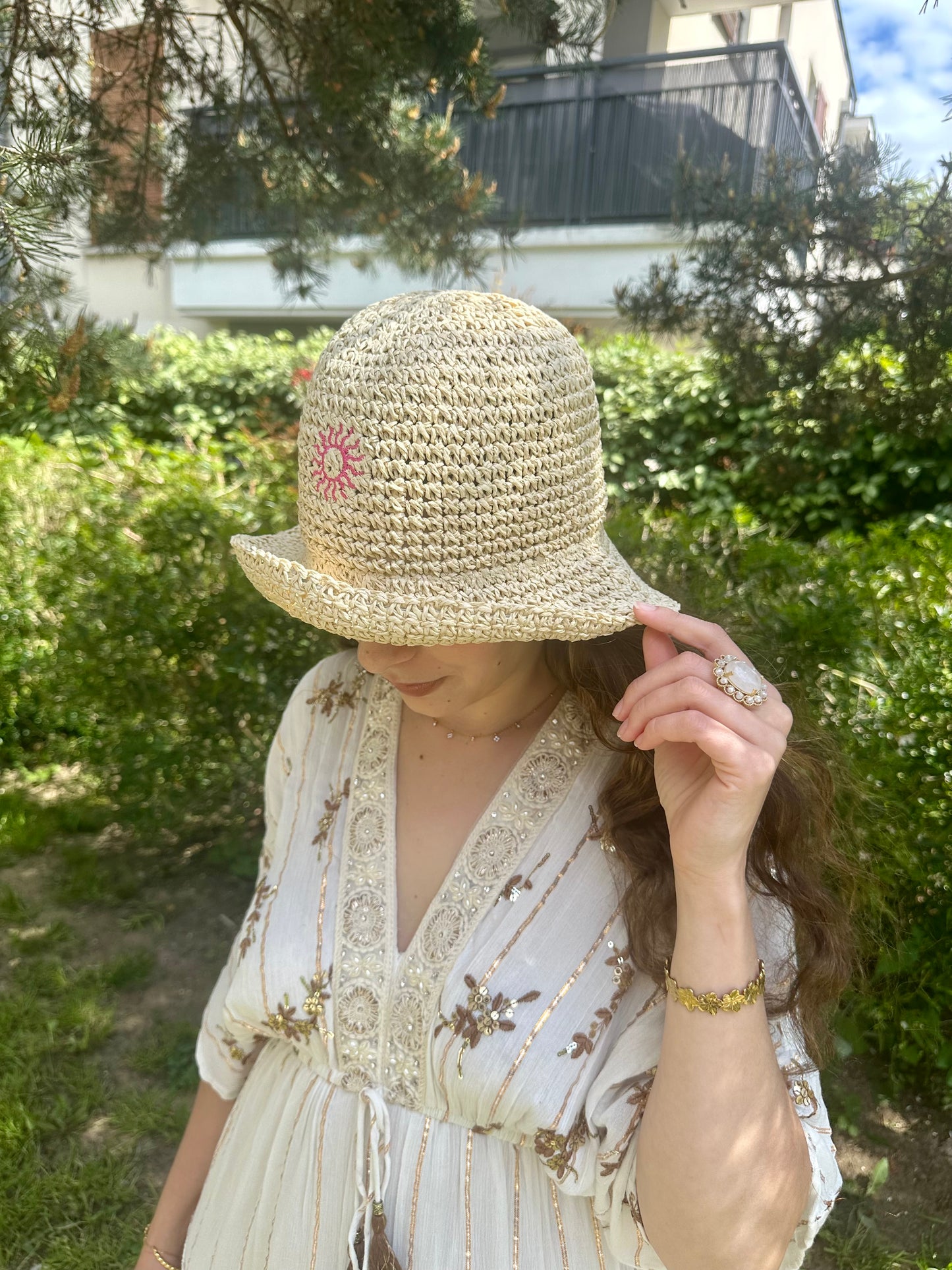 Bob paille soleil rose