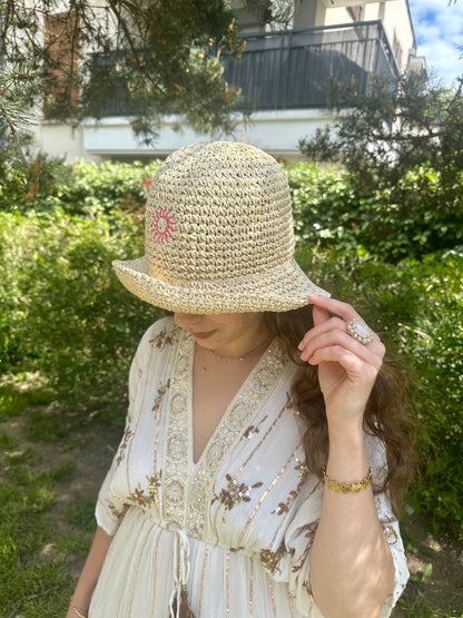 Bob paille soleil rose