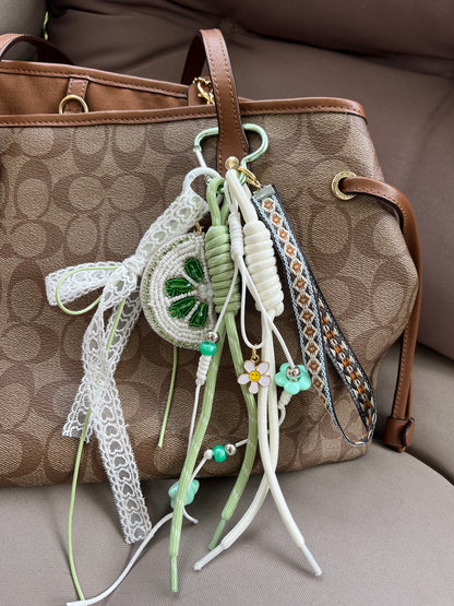 Grigri citron vert perles