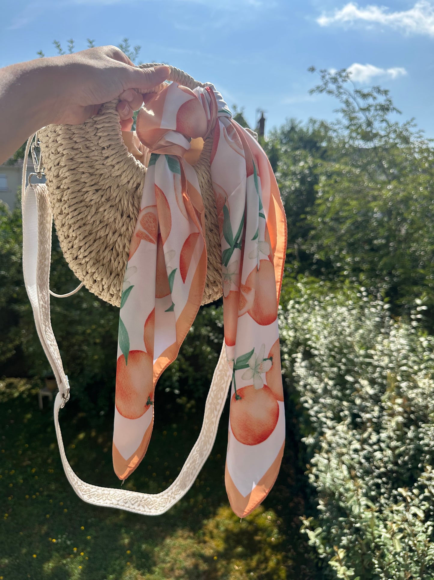Foulard touché soie orange