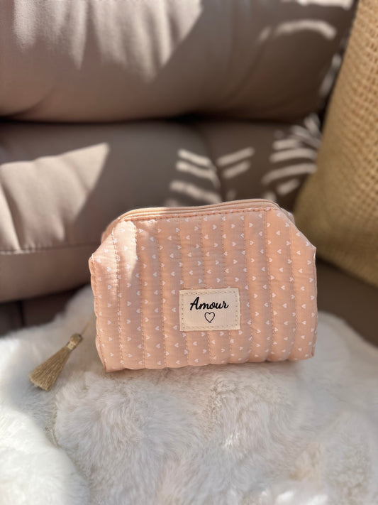 Trousse maquillage beige - AMOUR