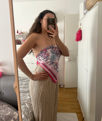 Foulard touché soie rose
