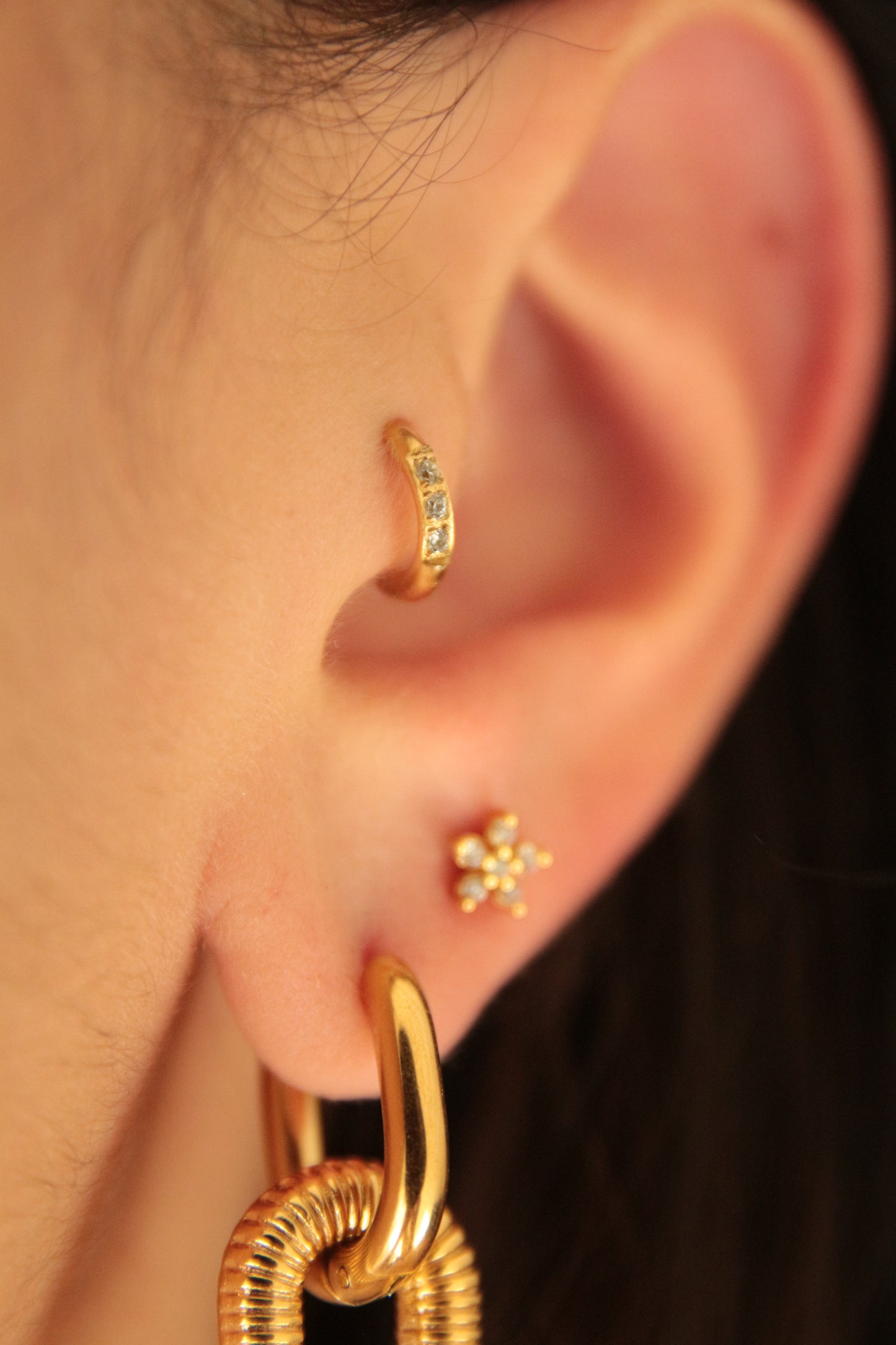 Piercing anneau tragus doré ou argenté  - 6mm