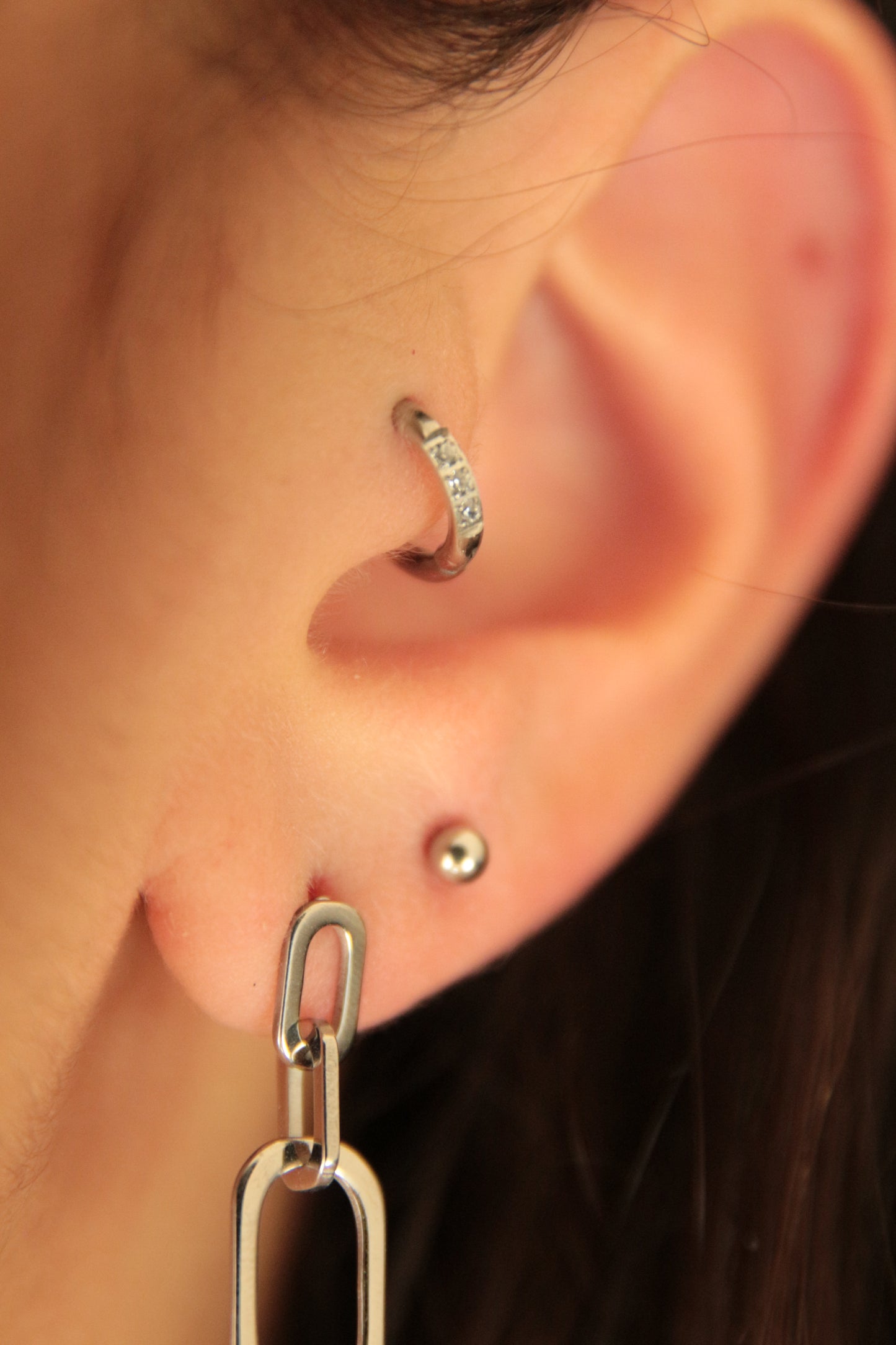 Piercing anneau tragus doré ou argenté  - 6mm