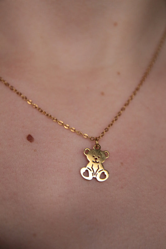 Collier nounours doré - CALINOU