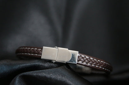 Bracelet cuir homme marron - JAMES