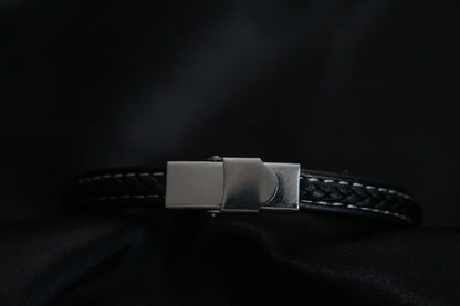 Bracelet cuir homme noir - JAMES