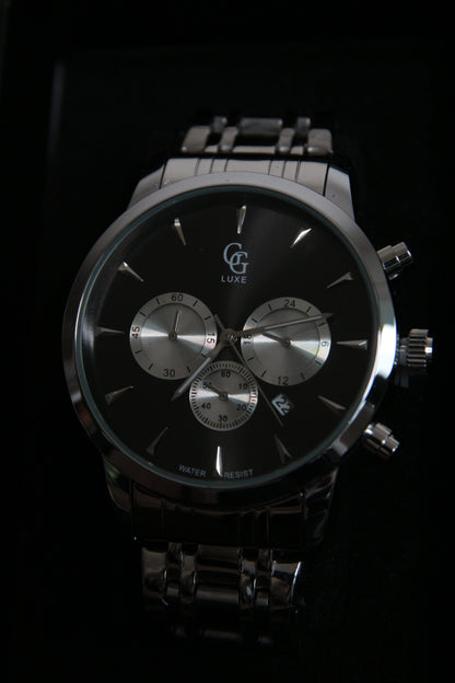 Montre homme grand cadran fond noir - WILLIAM