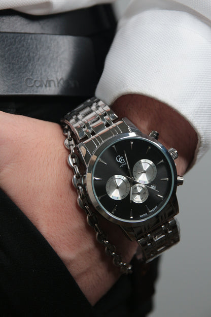 Montre homme grand cadran fond noir - WILLIAM