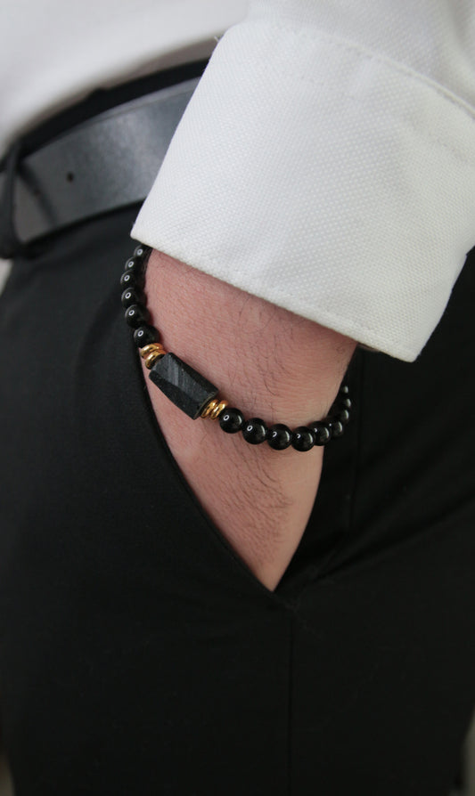 Bracelet tourmaline noir 6mm - ROBIN