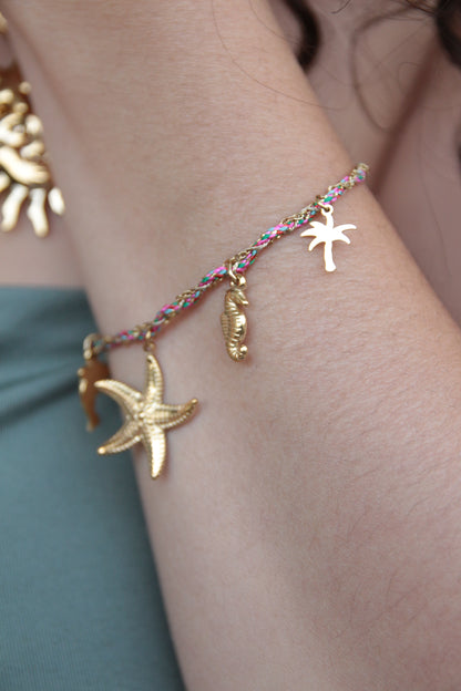 Bracelet cordon rose doré - IBIZA