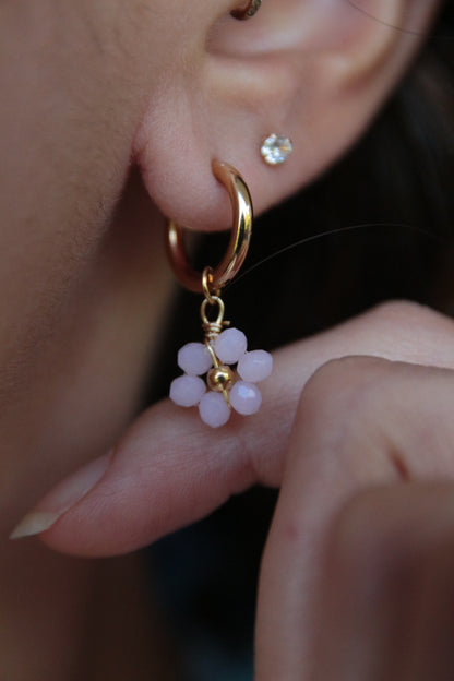 Boucles d'oreilles fleurs perles - MARGUERITE