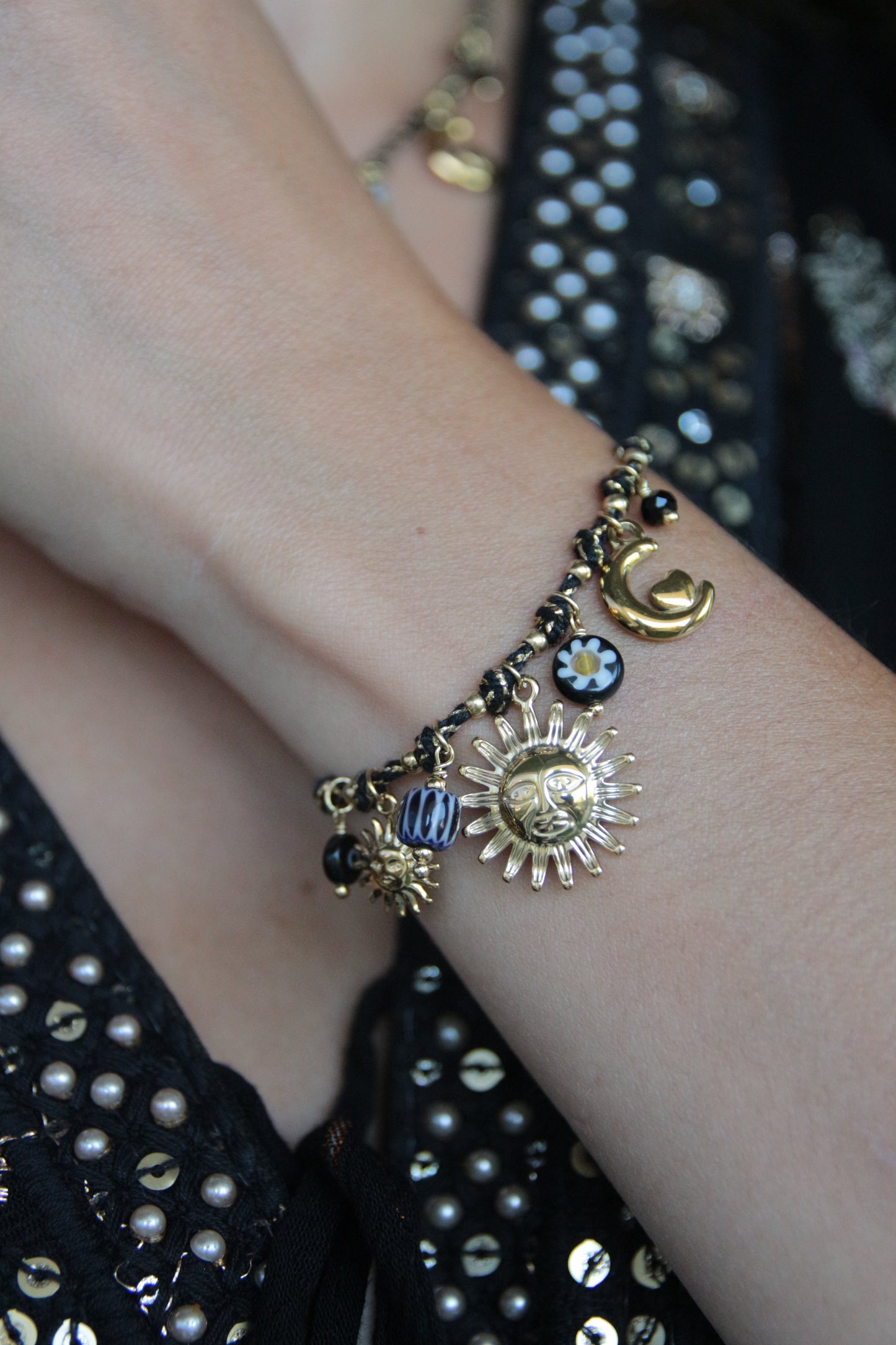 Bracelet cordon noir - ALOHA