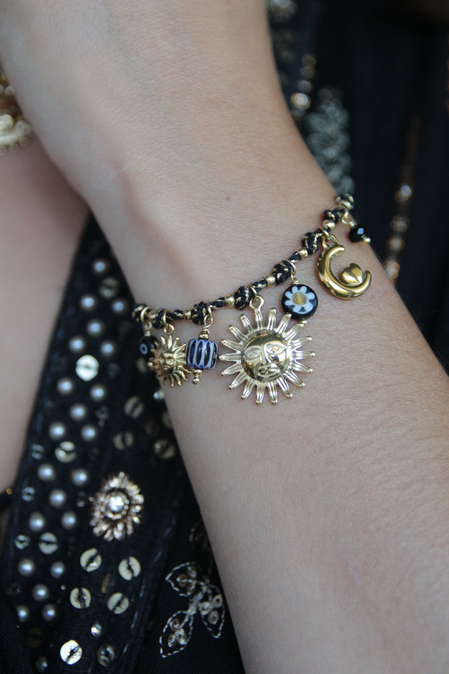 Bracelet cordon noir - ALOHA