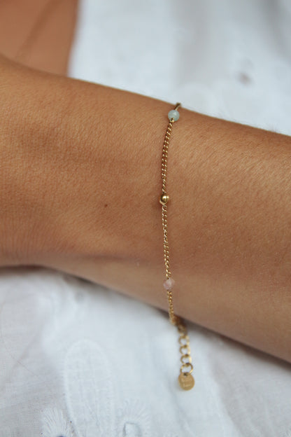 Bracelet perles fin doré - LEA