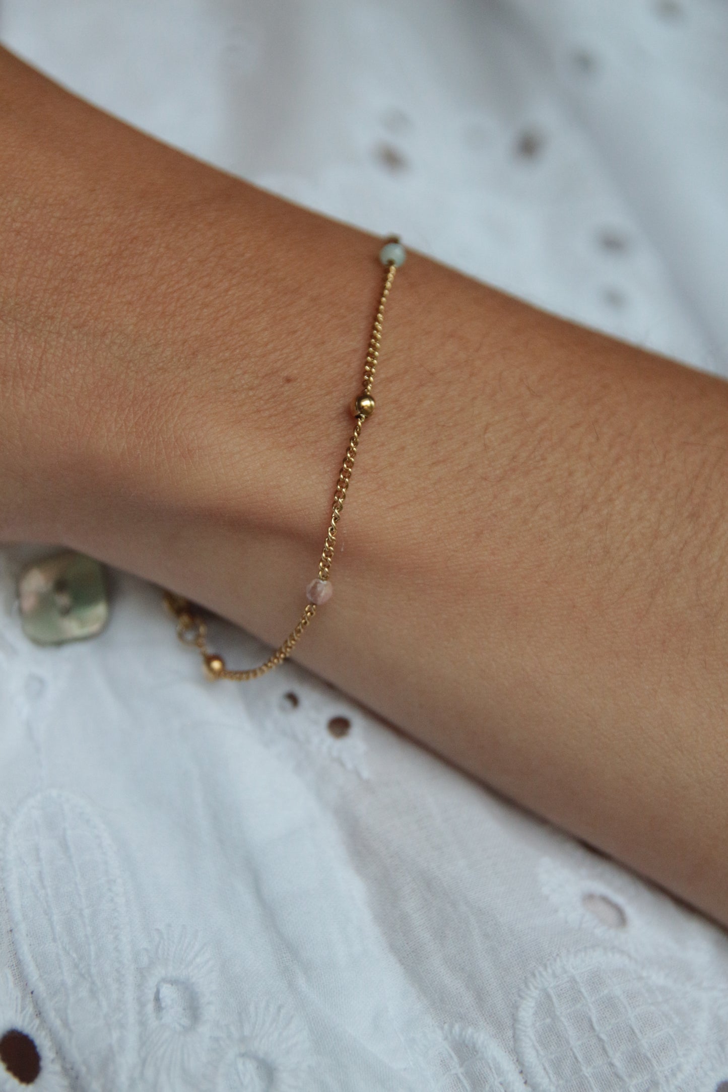 Bracelet perles fin doré - LEA