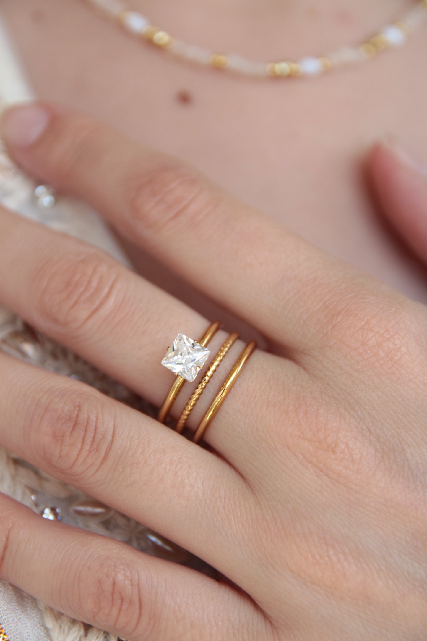 Bague strass carré - MANON