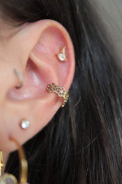 Faux piercing oreille - FLEURS