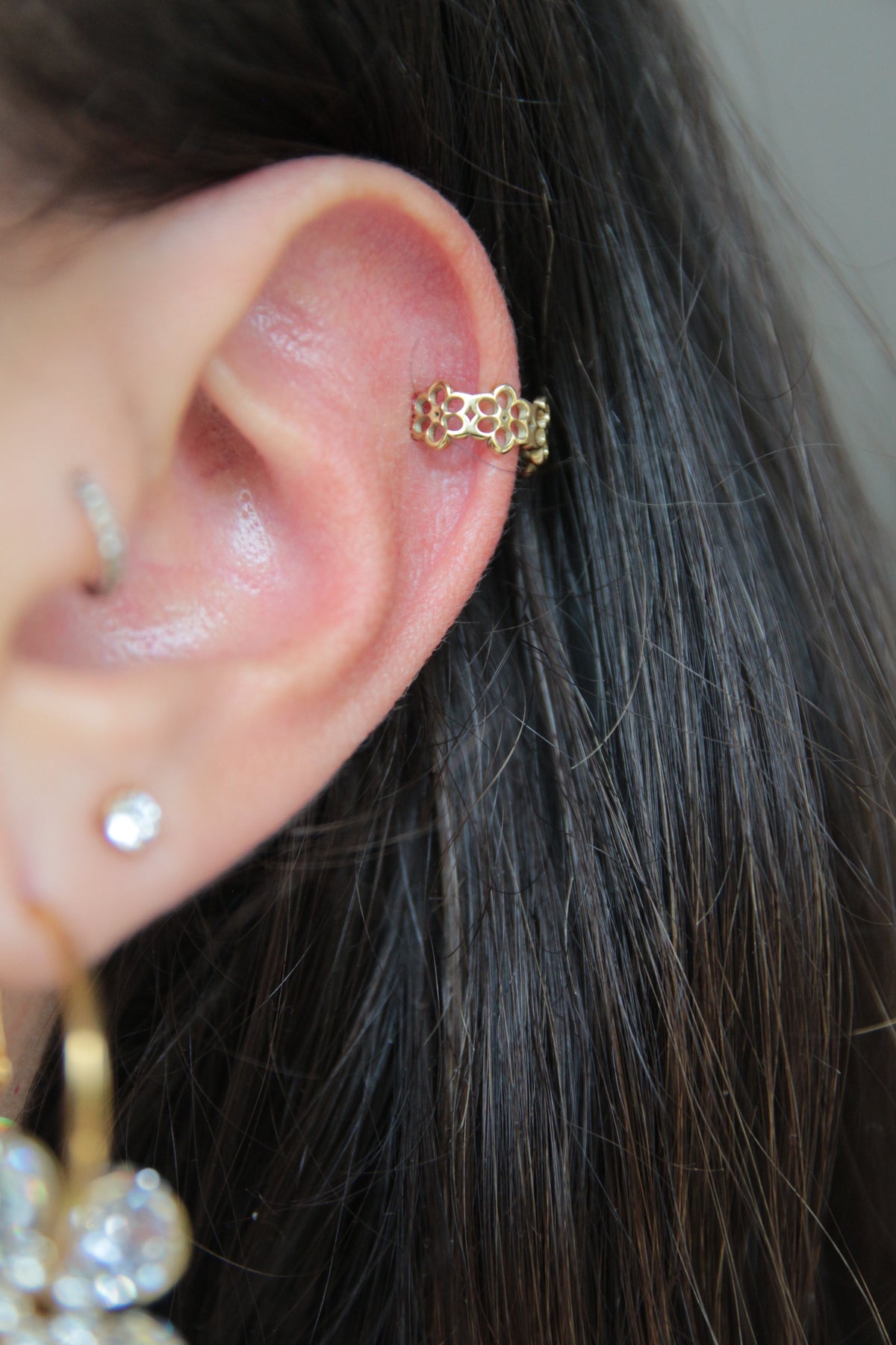Faux piercing oreille - FLEURS