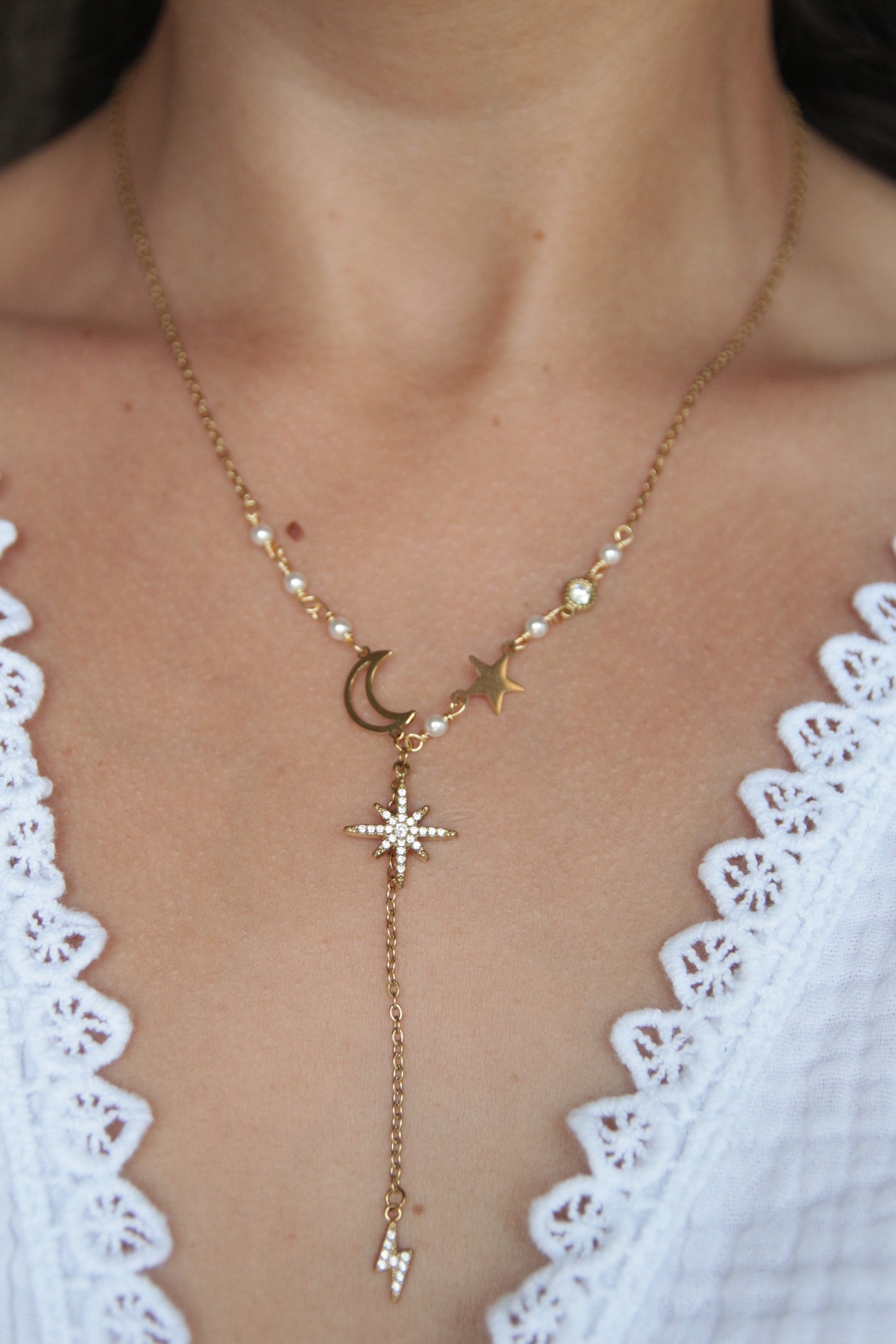 Collier Y doré - CELESTE
