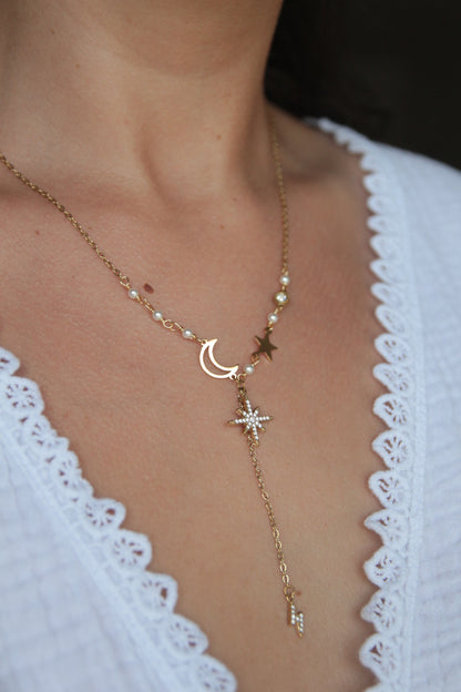 Collier Y doré - CELESTE