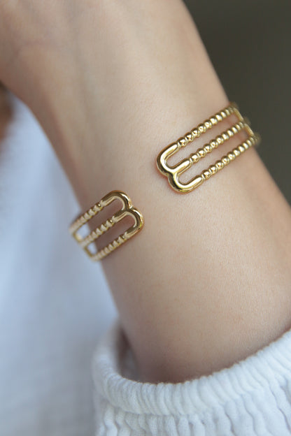 Bracelet jonc cristaux blanc - LAYA