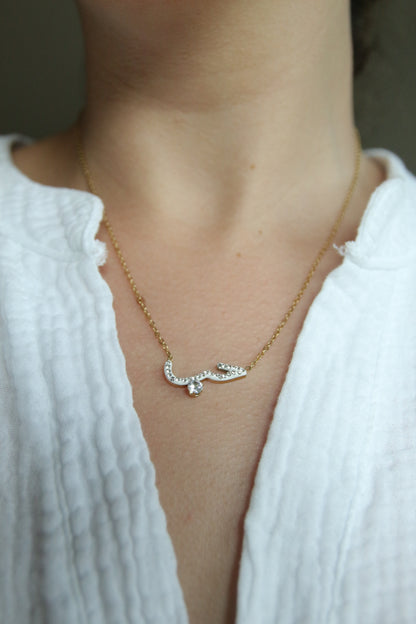 Collier Hob "amour en arabe" et strass