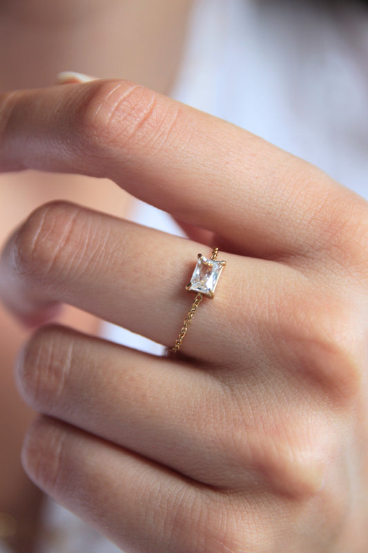 Bague chaîne - RECTANGLE