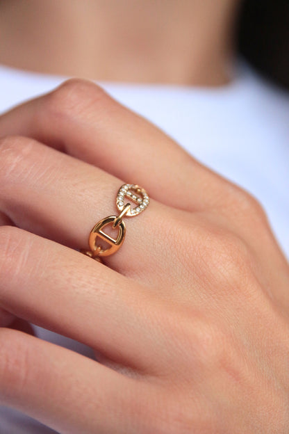 Bague maille marine strass - MARINA