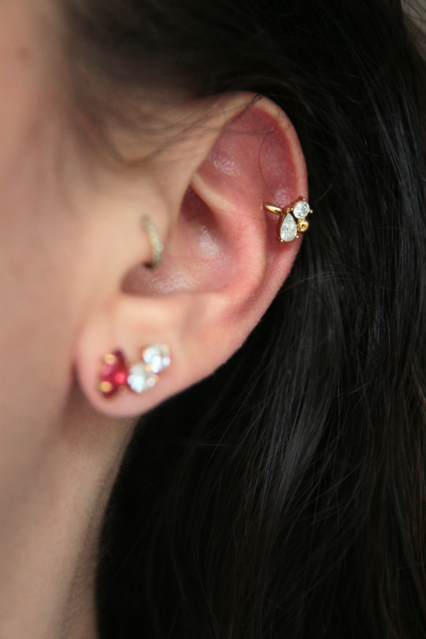Faux piercing strass