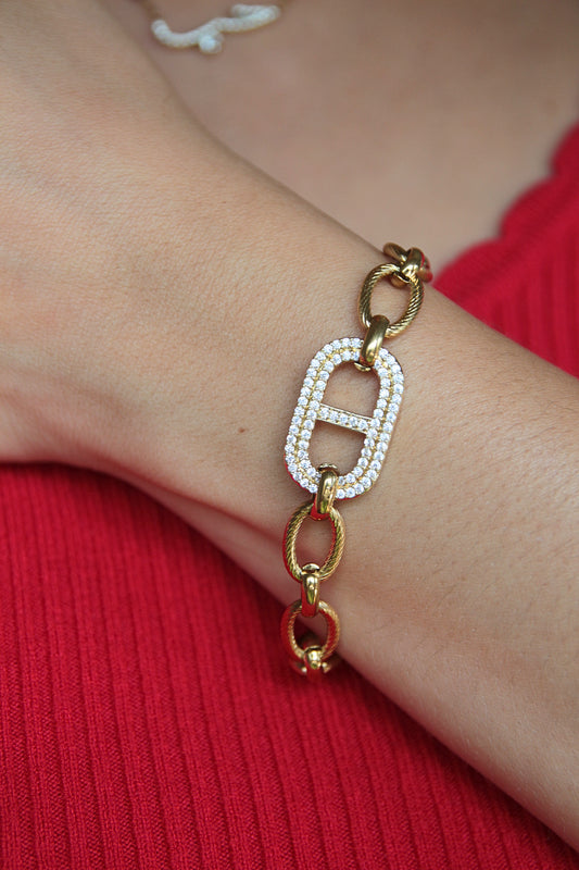 Bracelet maille marine strass - LIVIA
