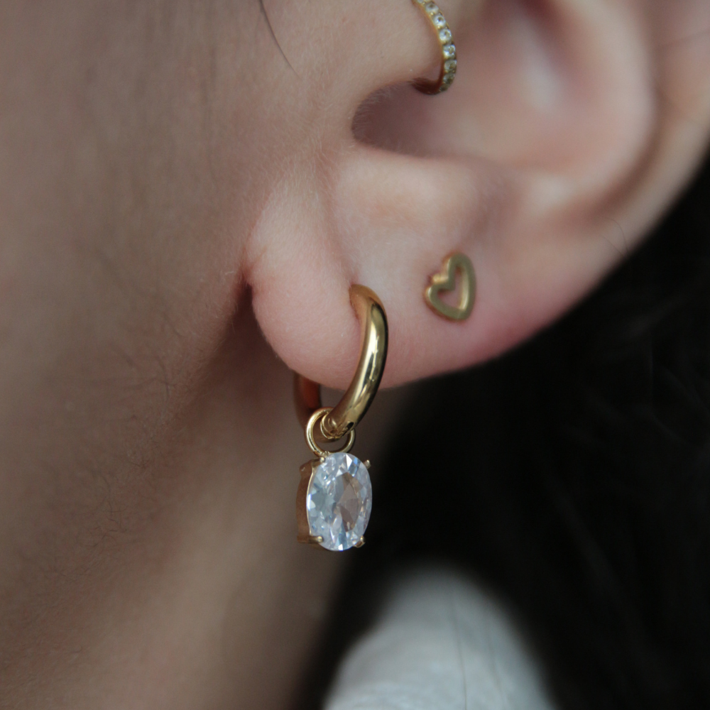 Boucles d'oreilles strass ronds - LINA