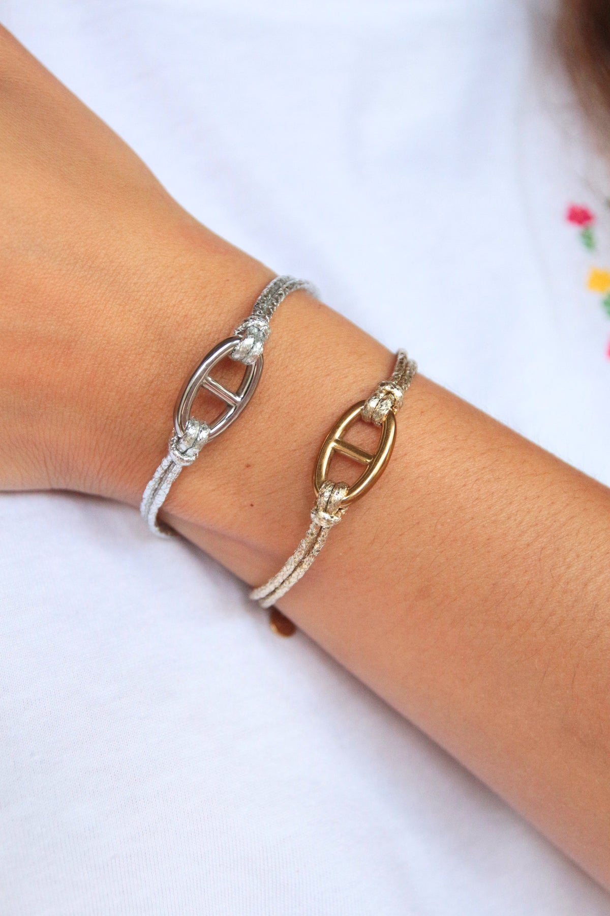 Bracelet cordon maille marine - CLEA