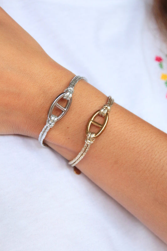 Bracelet cordon maille marine - CLEA