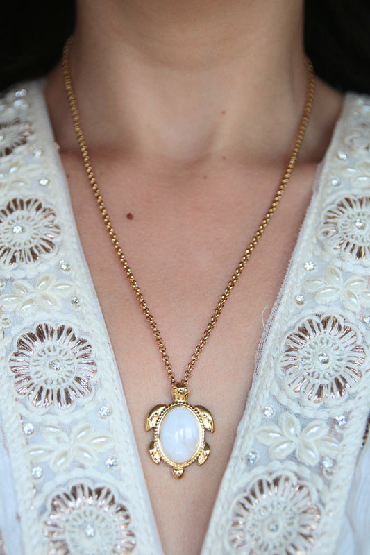 Collier tortue pierre - KAMAE