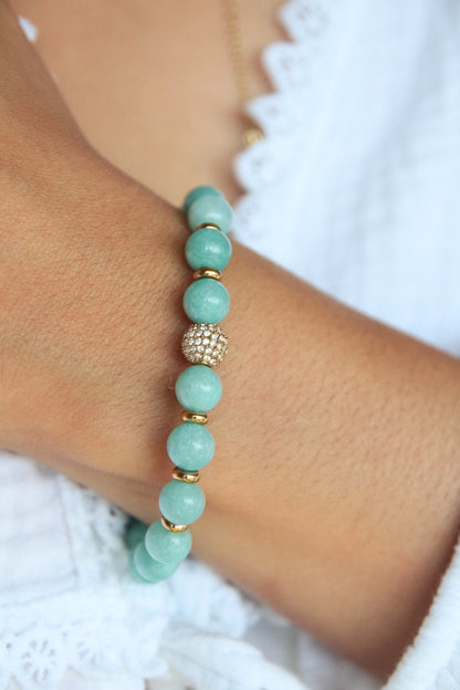 Bracelet pierres naturelles - AIGUE MARINE