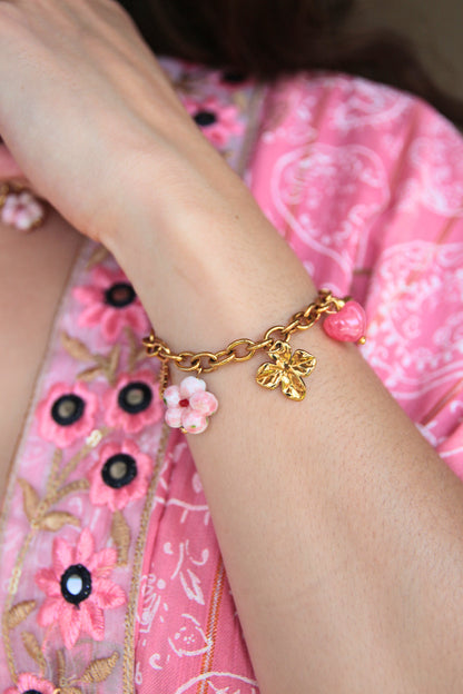 Bracelet breloques rose -  VAÏNA