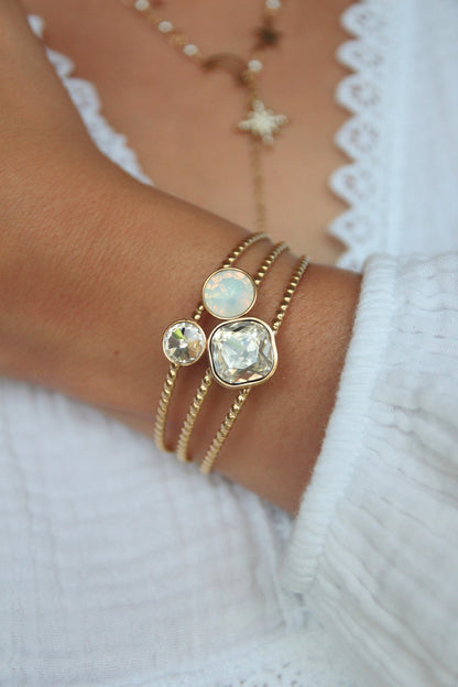 Bracelet jonc cristaux blanc - LAYA
