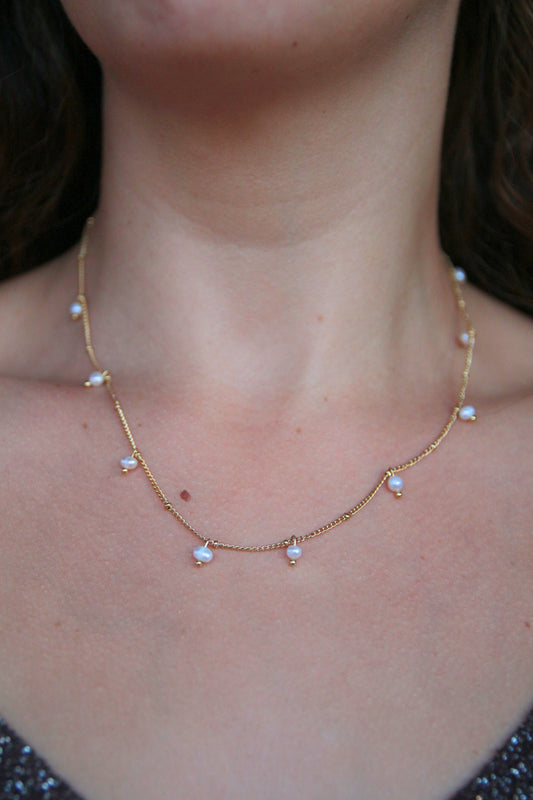 Collier doré perles eau douce - PERLINA