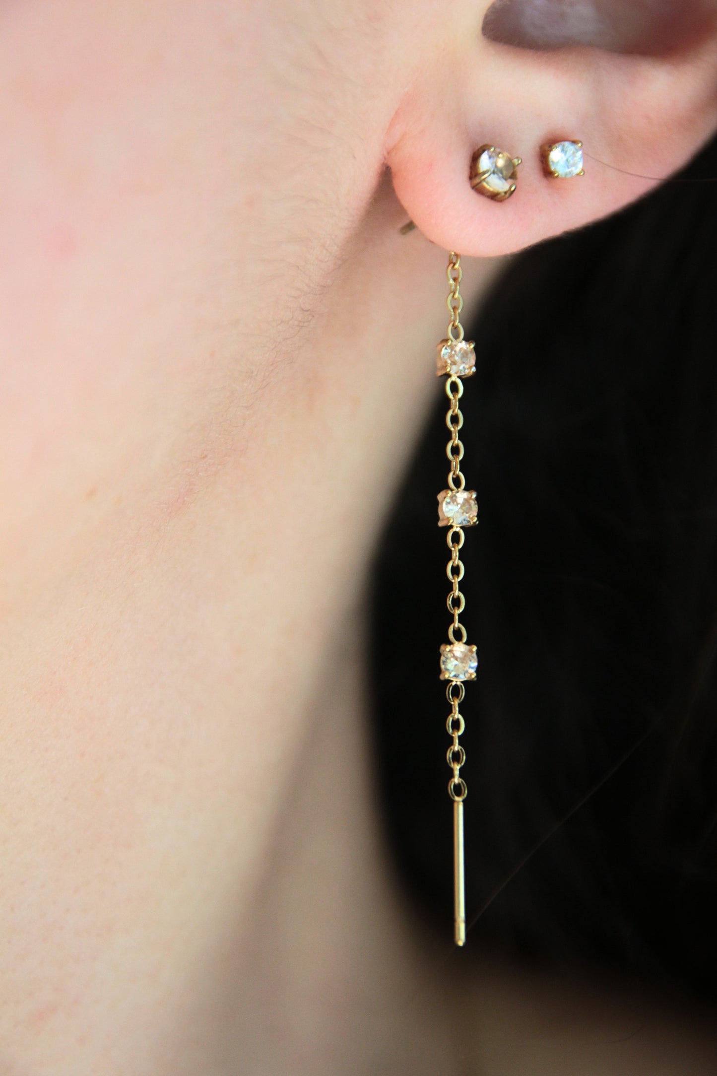 Boucles d'oreilles chaine pendantes - AUDREY