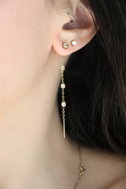 Boucles d'oreilles chaine pendantes - AUDREY
