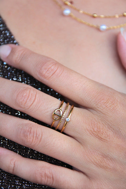 Bague dorée marine - LOVINA