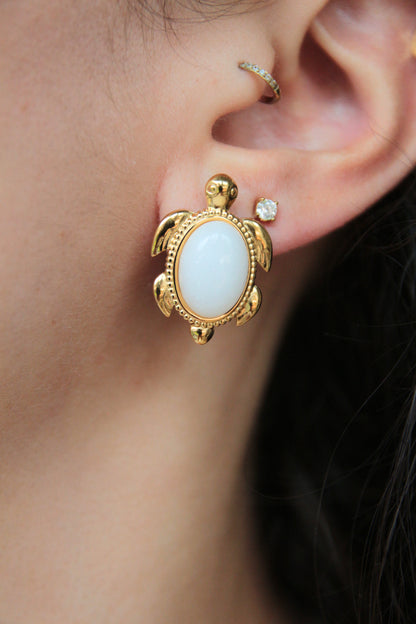 Boucles d'oreilles tortue pierre - KAMAE